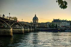 The Pont des Arts or Passerelle des Arts is a pedestrian bridge in Paris which crosses the River Seine.